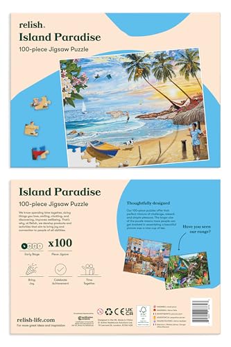 Relish 100 Piece Puzzles for Adults, Island Paradise Dementia Jigsaw Puzzle, Dementia Activities for Seniors - style: Island Paradise