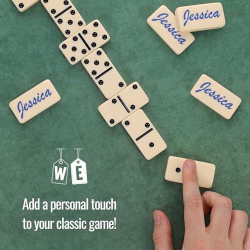 WE Games Personalized Double 6 Domino Set in Vinyl Case, Dominoes Set for Adults, Customized Gifts