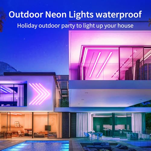 80FT Neon Rope Lights,Flexible Led Light Control with App/Remote,Multiple Modes,IP65 Outdoor Waterproof,Music Sync Strip for Bedroom - size: 80FT Led Rope Lights