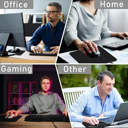 10 Pcs Computer Mouse Pad,Premium-Textured Mouse Pad with Stitched Edge,Gaming Mouse Pads with Non-Slip Rubber Base,Waterproof Mouse Pad for Laptop Computer Office Home(Black-10.2x8.2)