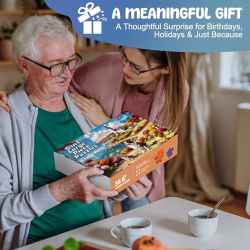 6 Pack 36 Large Piece Puzzles for Dementia Seniors and Elderly Adults, Dementia Activities for Seniors and Alzheimers Activities, Gift for Patients in Nursing Home with 6 Bags (Rural Charm)