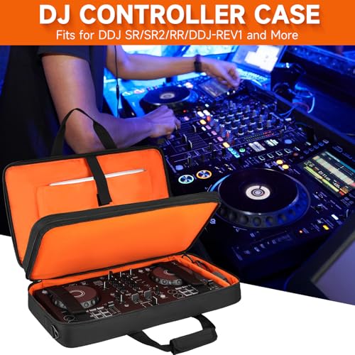 DJ Controller Case Compatible with Pioneer DDJ SR/Numark Mixstream Pro Go | DJ Bag fits for Pioneer DDJ SR2/RR/DDJ-REV1/Denon MC4000/Numark Mixtrack 3/Hercules Inpulse 500(23.5 x 13.5 x 2.5 in) - size: M(23.5 x 13.5 x 2.5 in)