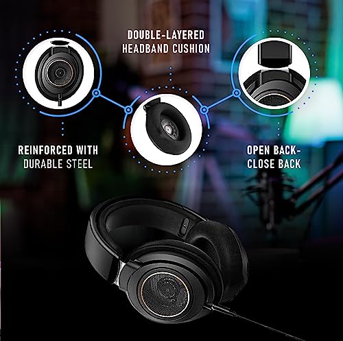 Philips Open Back Wired Headphones - Cushioned Over Ear Headphones with Adjustable Headband for Ultimate Comfort and Superior Sound Quality, Plugs into TV, Stereo or PC, Ideal for Podcasts or Music - style: Performance Audio | SHP9600