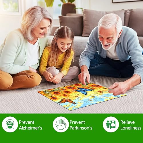 Blueforest 6 Pack 36 Large Piece Jigsaw Puzzles for Seniors | Easy Grip, Elderly Adults, Low Vision, Dementia & Alzheimer's, Brain Games, 1:1 Reference Poster, Retirement Gifts - color: 6 Pack 36 Large Piece Golden Years