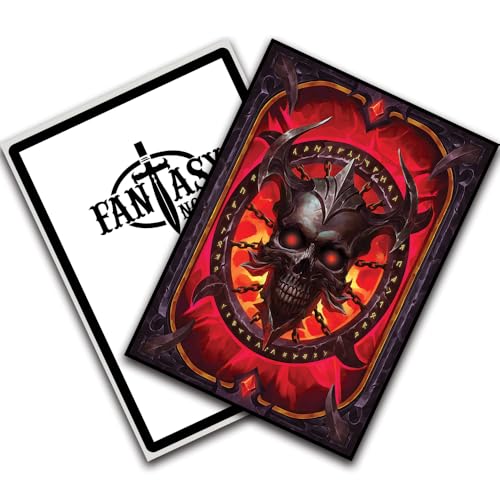 Book of The Dead - Spell Book Series I - 100 Textured Matte TCG Card Sleeves - Fits Magic MTG Commander Pokemon and Other Card Games - Playing Card Sleeves (Red) - color: 141