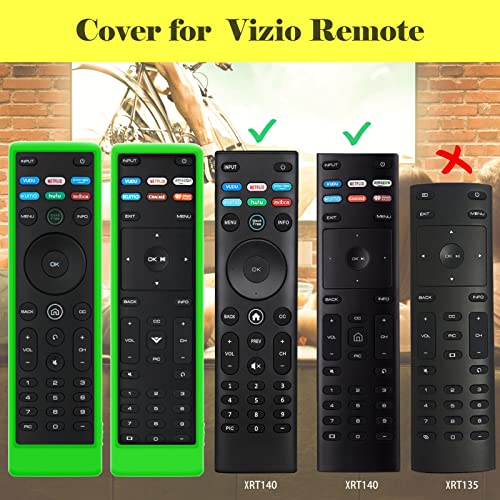 Cover for Vizio Remote, Compatible with Vizio Remote Case XRT136 / XRT140 D Series Universal Smart TV Control Replacement Silicone Skin Sleeve Glow in The Dark - color: Glow Green