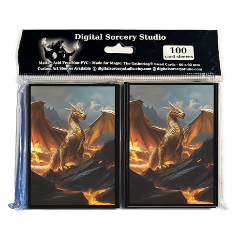 Ancient Brass Dragon Card Game Sleeves - 102 Pack - Compatible with MTG and Other TCGs - Perfect for MTG Dragon Commander Decks Like The Ur Dragon or Mirrym - color: Ancient Brass Dragon