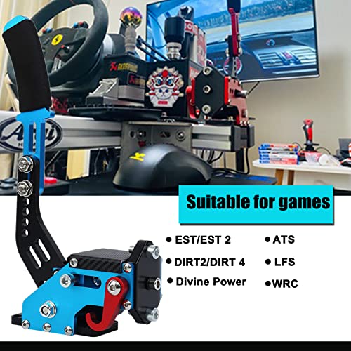 Obokidly 14Bit USB Handbrake SIM for Xbox ONE Racing Games Compatible with Logitech G920 Not for G923 FANATECOSW Dirt Rally Without Clamp (Blue) - color: Blue