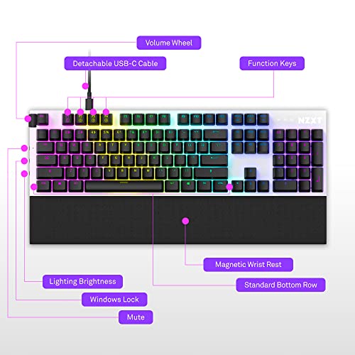 NZXT Function - Full Size Mechanical Keyboard - White - color: White, size: Full Size, style: Function