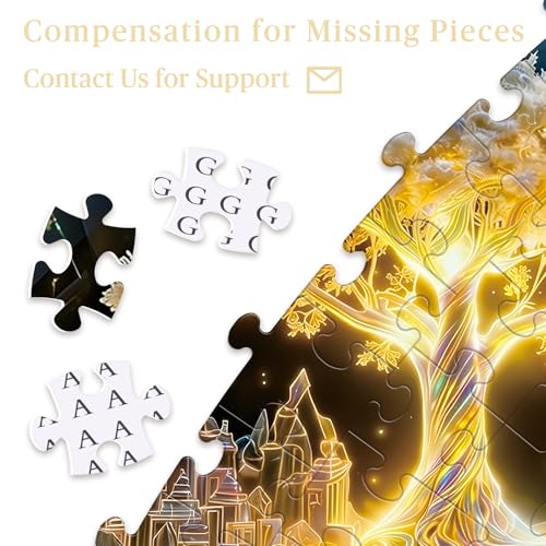 1000 Piece Round Jigsaw Puzzle for Adults, Tree of Life in Crystal Ball 26.6in Difficult Impossible Puzzles with Letters on Back, Crystal-Style Aesthetic Art, Mindful Activity Gift for Adults - color: B-crystal Tree of Life