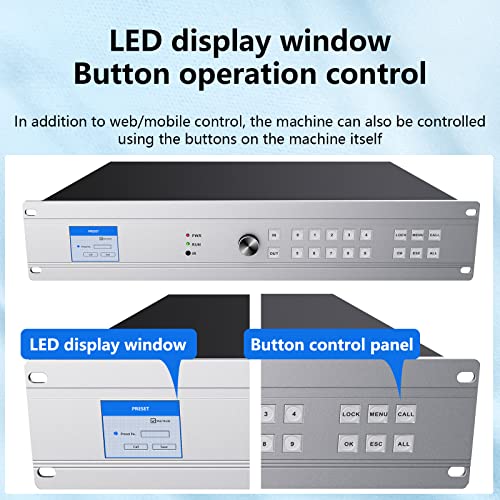 ICUIXIAN 16x16 HDMI Matrix Switch 4K@30Hz Web GUI+LAN Port+Rs232 Control | Rack Mount HDMI Matrix 16x16 With Audio Extraction EDID, HDCP, Backlit button, LED screen display (16 hdmi switcher splitter) - size: 16x16 Matrix 4k30Hz