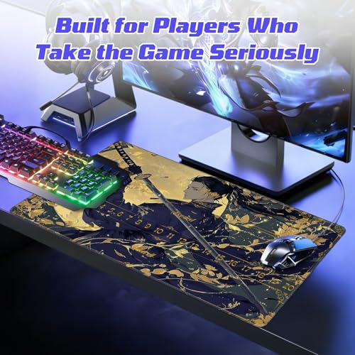 Classical-Style Hero TCG Playmat, RPG Quest Progress Playmat for MTG Card Game, Stitched Edge Non-Slip Rubber Base, Smooth Surface Trading Card Game Mat 24 x 14 Inch - color: Classical-style Hero, size: Zone 2