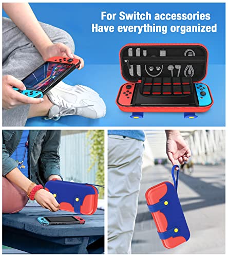 Kawaye Switch Case Compatible with Nintendo Switch/OLED Console, Switch Portable Travel Carrying Cases Protective Hard Shell wii Case Storage - color: Red