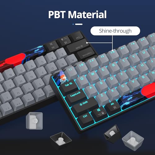 surmen 60% Wired Mechanical Gaming Keyboard, 61 Keys Backlit Ultra-Compact Mini Office Keyboard with Red Switch for PC/Mac Gamer, Typist (61 Dolch) - color: 61 Dolch
