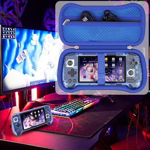 khanka Hard Travel Case Replacement for Anbernic RG556 Retro Handheld Game Console,Case Only. (Blue) | Hard Shell Protection, Smooth Zipper Opening, Secure Custom Fit, Travel-Ready Portable Storage, Protective Case Only - style: Blue
