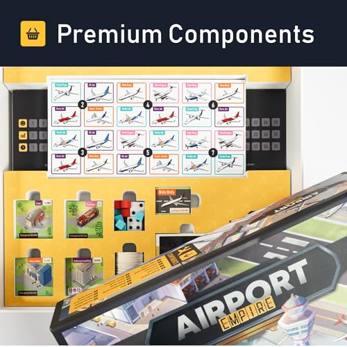 Airport Empire - Airport Tycoon Board Game | 2 Player Strategy Board Game for Adults, Teens & Tweens | Economic Board Game | Ages 10+ | 60-90 Min