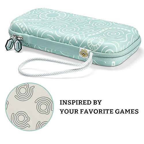 FUNLAB Switch 2 Carrying Case Compatible with Nintendo Switch 2/1/OLED, Portable Hard Shell Switch Carry Case with 10 Game Card Slots for Travel - White - color: Z-Cyan