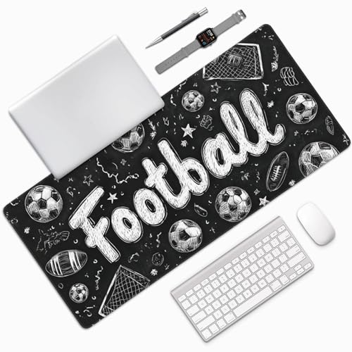 Football Soccer Gaming Mouse Pad, Large Desk Mat, Non-Slip Rubber Base, 35.4" x 15.7", for PC and Laptop - color: Football