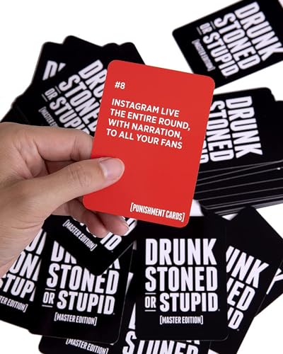 Drunk Stoned or Stupid *Master Edition* | Card Game with 550 Prompt Cards | Who's Most Likely To, 3+ Players, Ages 17+, Adult Game Night, Gifts for Game Lovers, Party Game, Fun Card Game - style: Master Edition