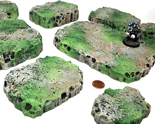 Mossy Stone Stacking Modular Hills Set - - Handmade Terrain for Tabletop War Games and TTRPGs