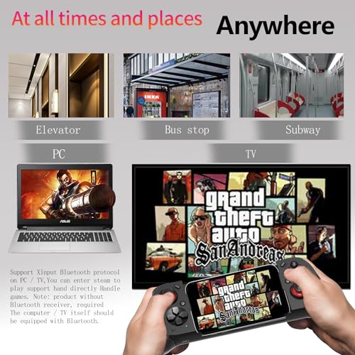 Koiiko Wireless Cloud Gaming Controller for iOS, Android, Windows PC, including iPhone15/14/13, Steam etc.. Hall trigger, Linear trigger and Analog trigger E-Sports Handle Gamepad, Bluetooth Black - color: black