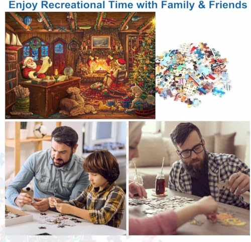 Jigsaw Puzzles for Adults 1000 Piece The Christmas Home 27.56 x 19.69 Inch Puzzles for Adults Educational Challenge Toy Christmas Puzzles 1000 Pieces for Adults - color: The Christmas Home