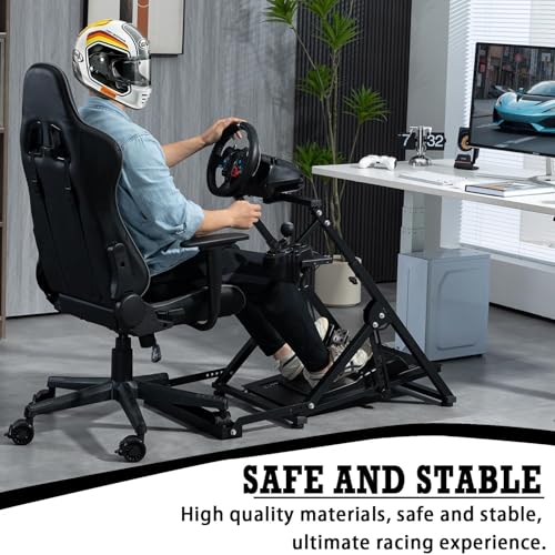 Marada X-shaped Sim Racing Wheel Stand Height Adjustable simulator stand | Foldable, Fits for Logitech G29 G920, for ThrustmasterT300 T248, for Moza R3 R5,Gaming Wheel Pedals NOT Included
