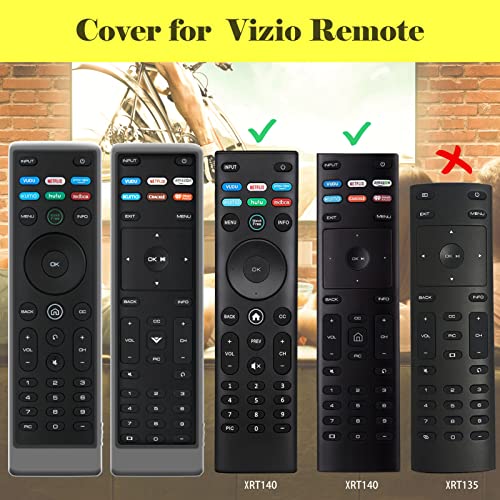 Cover for Vizio Remote, Compatible with Vizio Remote Case XRT136 / XRT140 D Series Universal Smart TV Control Replacement Silicone Skin Sleeve - color: Non-glow Black