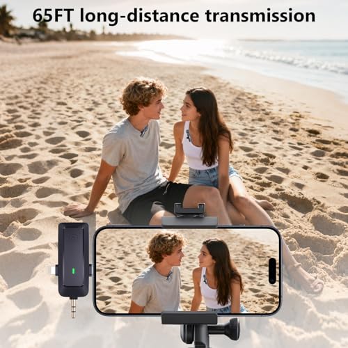 wireless lavalier microphone, suitable for iPhone/Android phones/cameras/computers/four in one lavalier microphone, suitable for video and audio recording, TikTok, etc., with microphone Bags, black