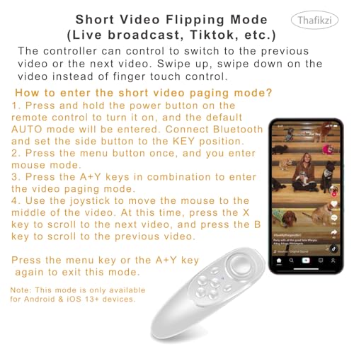 VR Remote Controller for Phones Compatible with Oculus/iOS/Android, Wireless Bluetooth Joystick Remote for iPhone/iPad/Flip E-Book/PPT/Nook Page/to Control Music, Video, Games, Selfie (Upgraded)