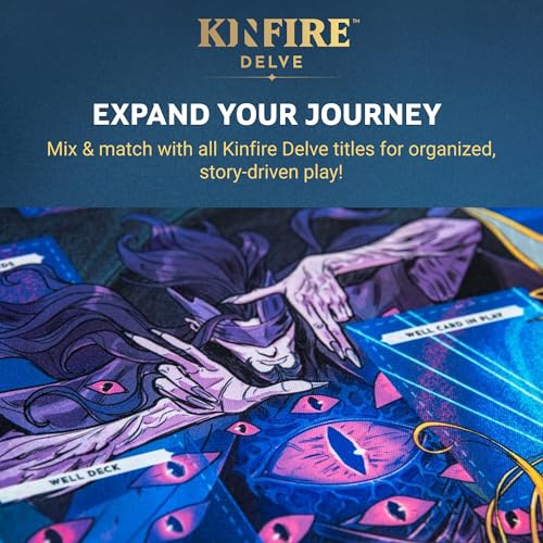 Incredible Dream Kinfire Delve Official Playmat – 12x20’’ Neoprene Game Mat with Stitched Edges – Organize Your Well Deck, Health Tracker, and Challenges – Smoother Gameplay and Easier Handling