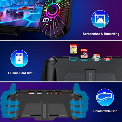 KICKDOT Switch Controller with Hall Joystick for Nintendo Switch/OLED, One-Piece Wired Switch Pro Control with Turbo/4 Game Slot/Vibration, Handheld Joypad Controller for Nintendo Switch Controller