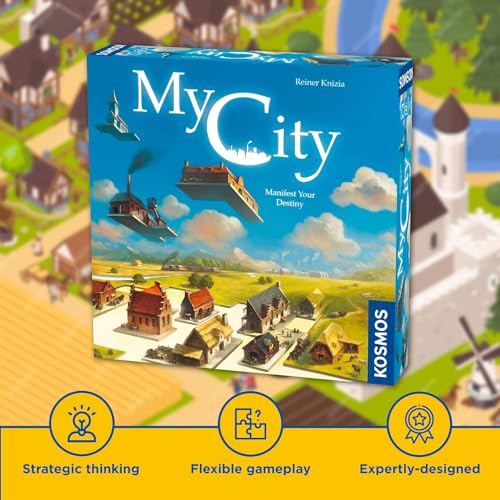 Thames & Kosmos My City | Family – Friendly | Legacy Board Game | Kosmos Games | 2 to 4 Players | Ages 10 and Up | Award Winning Designer Reiner Knizia , Blue - style: My City