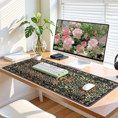 iLeadon Mouse Pad Set, Non Slip Desk Mat with Keyboard Wrist Rest | Soft Mouse Pad with Wrist Support and Coaster for Women Home Office, Gaming Desk Mat with Comfortable Keyboard Pad, Black - color: Black