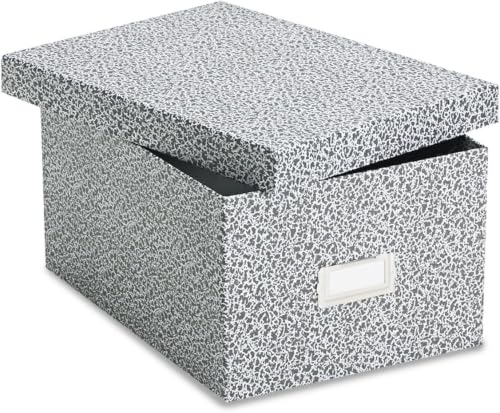 Oxford 40590 Reinforced Board Card File, Lift-Off Cover, Holds 1,200 5 x 8 Cards, Black/White (Pack of 6) - size: 5" x 8" (Pack of 6)