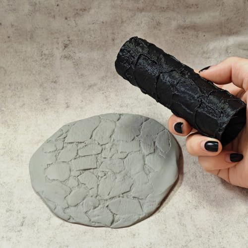 LuckyVin Terrain Texture Roller for D&D, Wargaming, Battle Mat, Tabletop, Dungeons and Dragons, Black (3-piece Set Gravel Board Pattern/Gravel Vein Crack/Gravel Pattern) - color: 3-piece set Gravel board pattern/Gravel vein crack/Gravel pattern