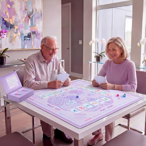 Soulchen 168-Piece PVC American Mahjong Card Print Set,Blossom,Lavender | Lightweight Waterproof Format with 4 Dice and Storage Case, for Clubs, Pool, Cruises, Trips, Family Game Nights - color: Lavender, style: Blossom