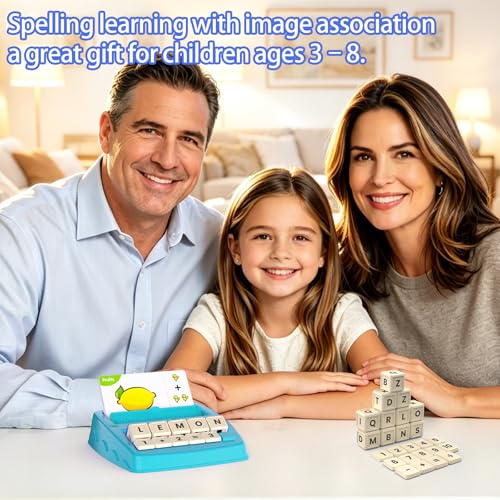 Toys for 3-8 Year Olds Boys Girls, Matching Letter Game Educational Games for Kids Ages 3-8 Birthday Gifts for 3-8 Year Olds Boys Girls Preschool Kindergarten Educational Spelling Toys Light Blue - color: Light Blue