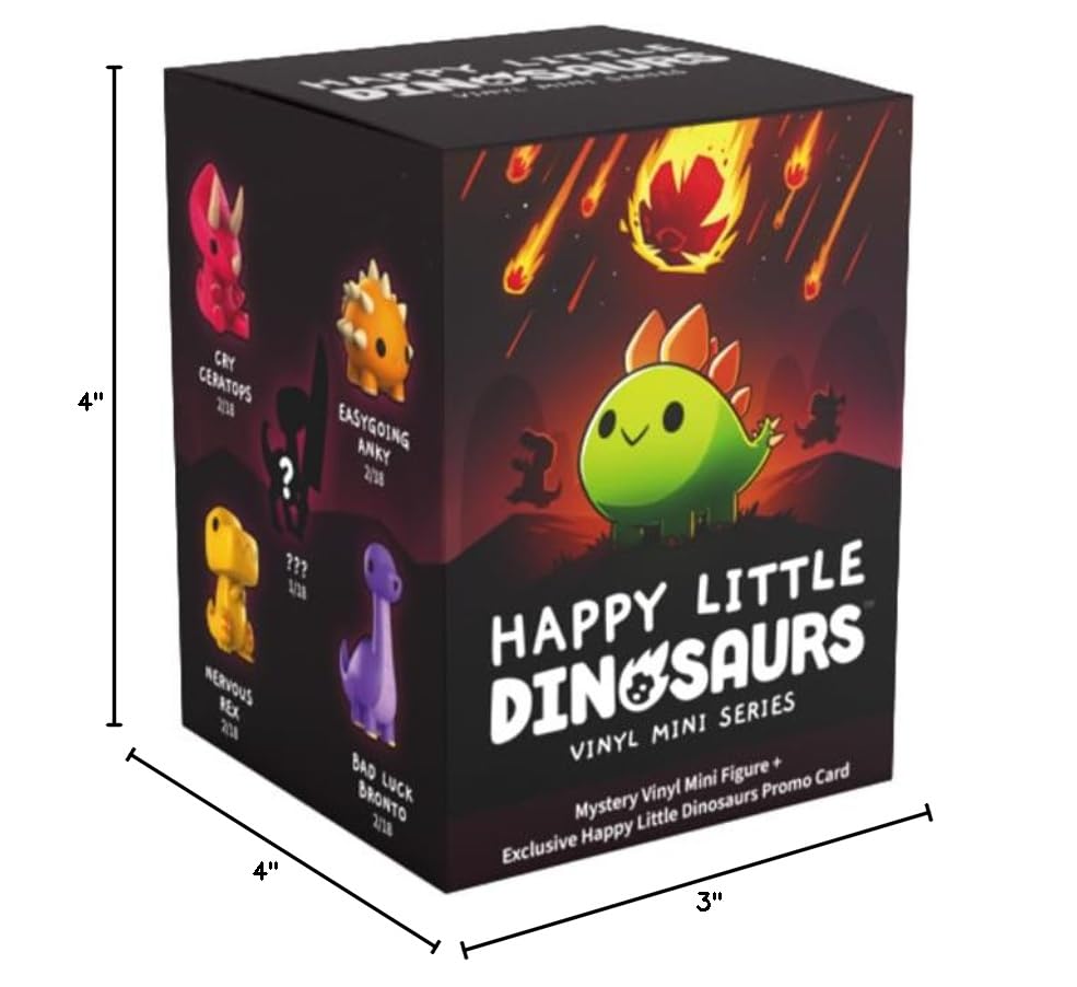 Unstable Games TeeTurtle Happy Little Dinosaurs - Vinyl Mini Figures Mystery Box Series, Black - style: Vinyl Mystery Mini Figures