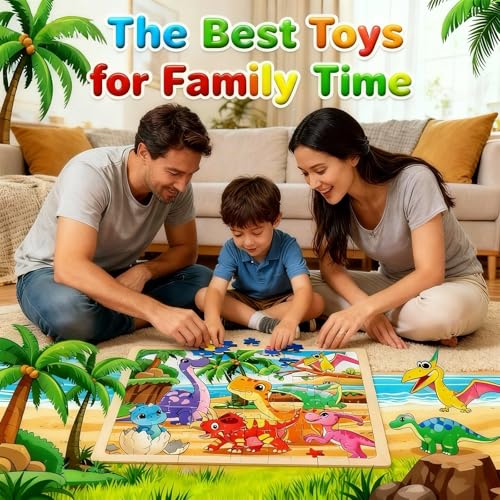4 Packs 60 Piece Puzzles for Kids Ages 4-6, Wooden Animals Jigsaw Puzzles for Toddlers Age 4-8, Preschool Educational Puzzles Boards Toys, Brain Teaser Toys Gifts for 3 4 5 6 7 8 9 Boys Girls - style: Dinosaur