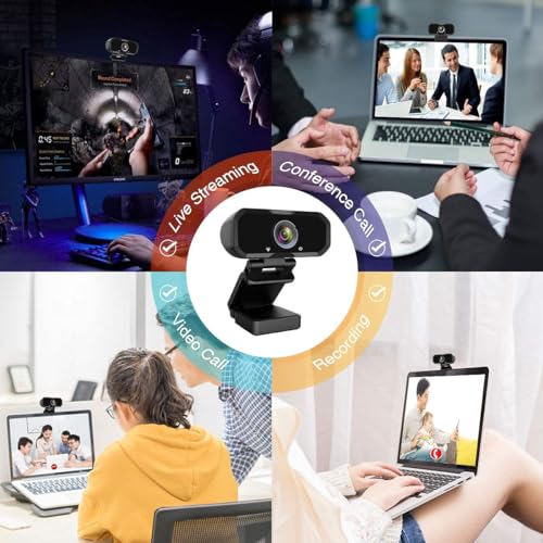 USB-C 1080P Webcam Compatible with Switch 2/ PC - Streaming Camera for Zoom/Teams/Skype, Plug&Play PC/Mac/Laptop - color: Black-USB C