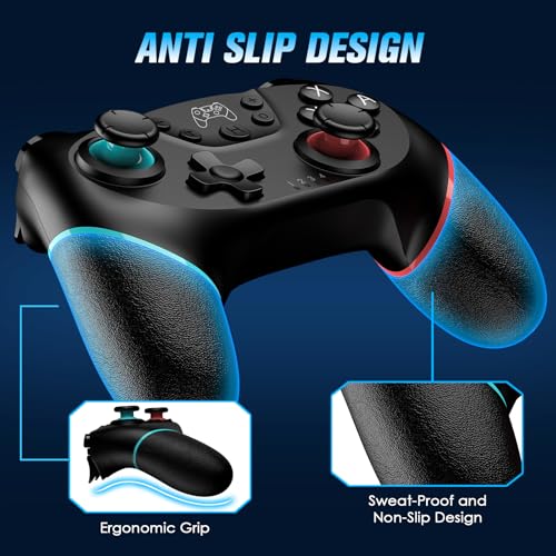 VidPPluing 2 Pack Switch Controllers, Wireless Switch Pro Controller for Switch 2/Switch/Lite/OLED, Game Controller with Motion Sensor/Vibration/Turbo/Wakeup/Charging Cable - color: Black