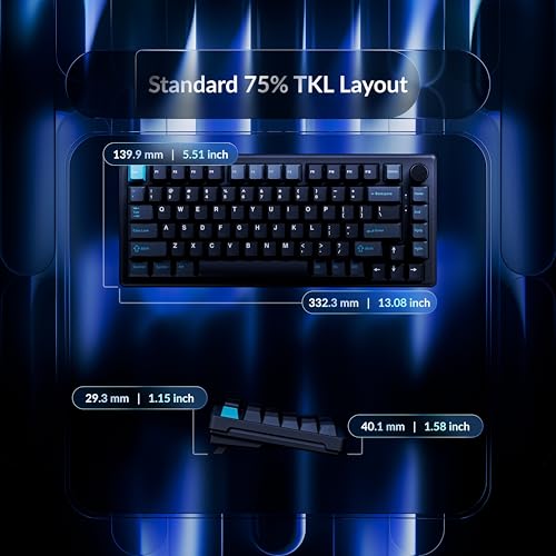 Keychron J2 HE Hall Effect Wired Gaming Keyboard Volume Knob, 8000Hz Rapid Trigger Programmable RGB Hot-Swap Ultra-Fast Magnetic Linear Switch, Non-Shine-Through PBT for Mac Windows Linux - 75% Layout