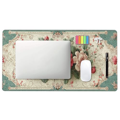 Extra Large European Style Peony Mouse Pad - 35.4 x 15.8 Inches, Soft Fabric Surface with Rubber Non-Slip Base for Precise Mouse Control - color: European Style Peony