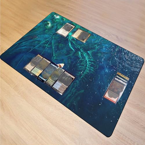 MTG Playmat, 24 x 14 Inches TCG Card Mat, Smooth Rubber Surface, Board Game Mats for MTG DTCG CCG RPG Trading Card - color: Sea Dragon