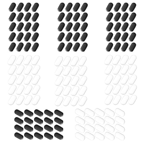 160 Dot Mouse Skates, Universal Glass Mouse Skates for Gaming Mice, Custom Glide and Control Dots for Esport Players, Smooth Movement on Cloth and Glass Mouse Pads (Black & White) - size: 7x14mm White & Black