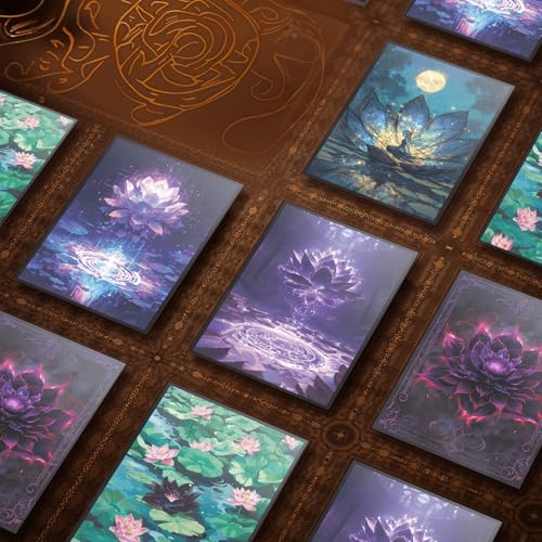 MTG Card Sleeves - Library Lotus - Ultra Clear Front & Matte Finish Back, 100 Count Standard Size Matte Art Sleeve for Magic the Gathering