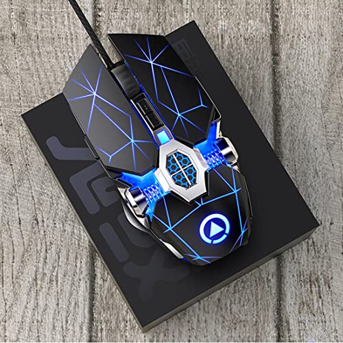 Gaming Mouse Wired Game Mice USB Silent Optical Mouse 3200DPI RGB Colorful Gradient Backlit 7 Buttons for Desktop Laptop Computer Gamer PC Windows Mac