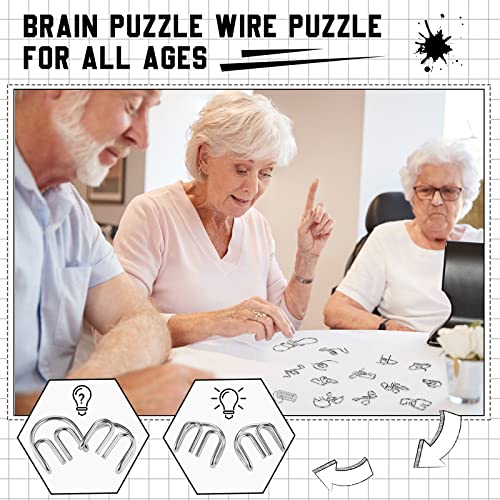 Set of 90 Metal Brain Teaser Puzzles with Pouch, Steel Puzzle Games Physics Mind Metal Wire Puzzles for Adults Basket Stocking Stuffers for Teen Boys Girls Kids Desk Trinkets Challenge Gift