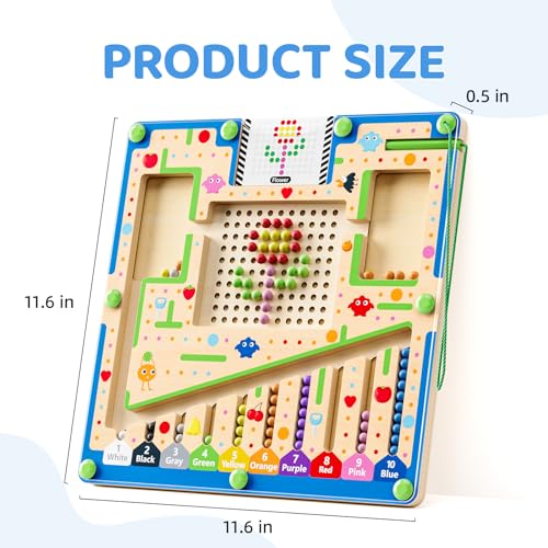 Montessori Number & Shape Puzzle Busy Board, Fine Motor Skills Educational Toy, Counting Matching Preschool Learning Toy, Early Development Sensory Gift for 3-5 Year Old Toddler Boys Girls Yellow